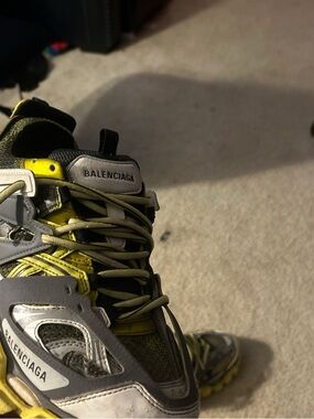 Balenciaga Yellow & Gray Trail Runner Sneakers
